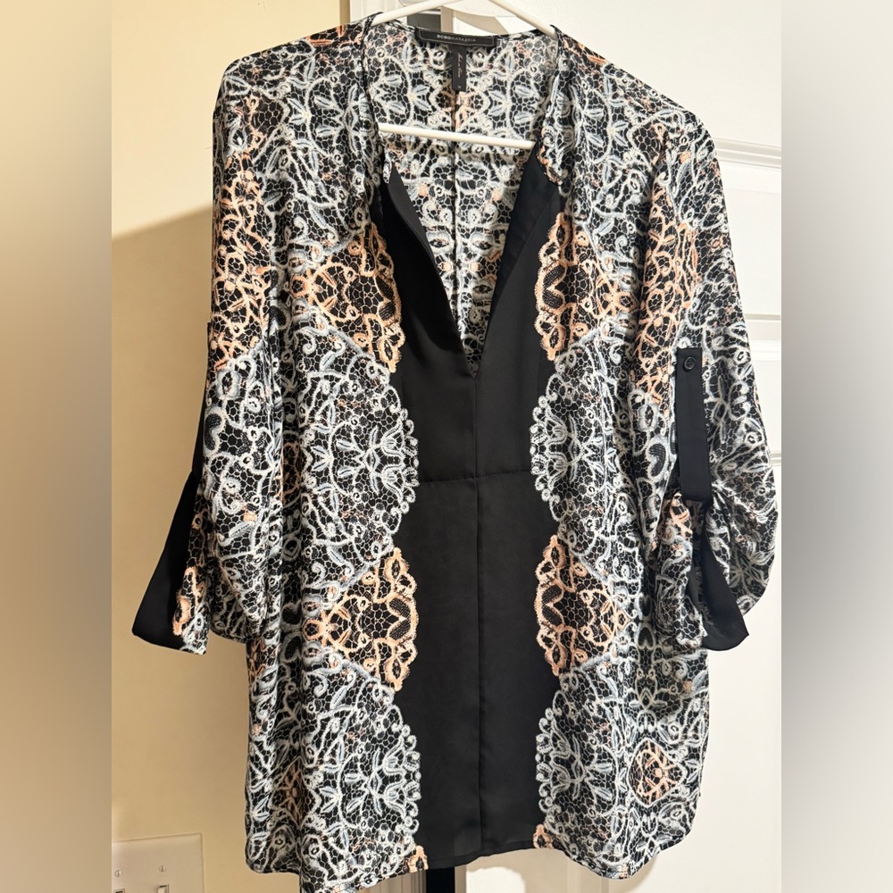 BCBGMaxAzria 3/4 Sleeve Boxy Tunic